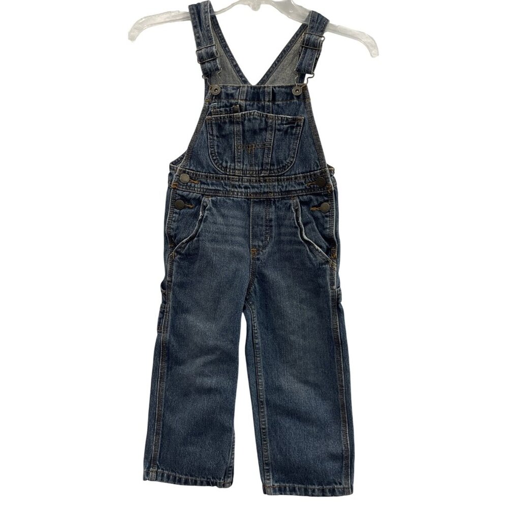 Genuine Kids OshKosh Overalls sz 4T Denim Blue Jeans Bibs Cotton Pants Boy Girl